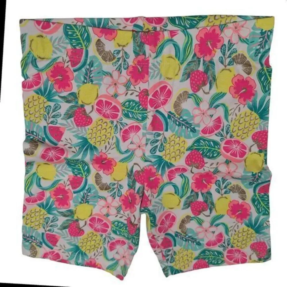 New 3 piece set of blouse and shorts‎ for girl pink/Green size 7/8